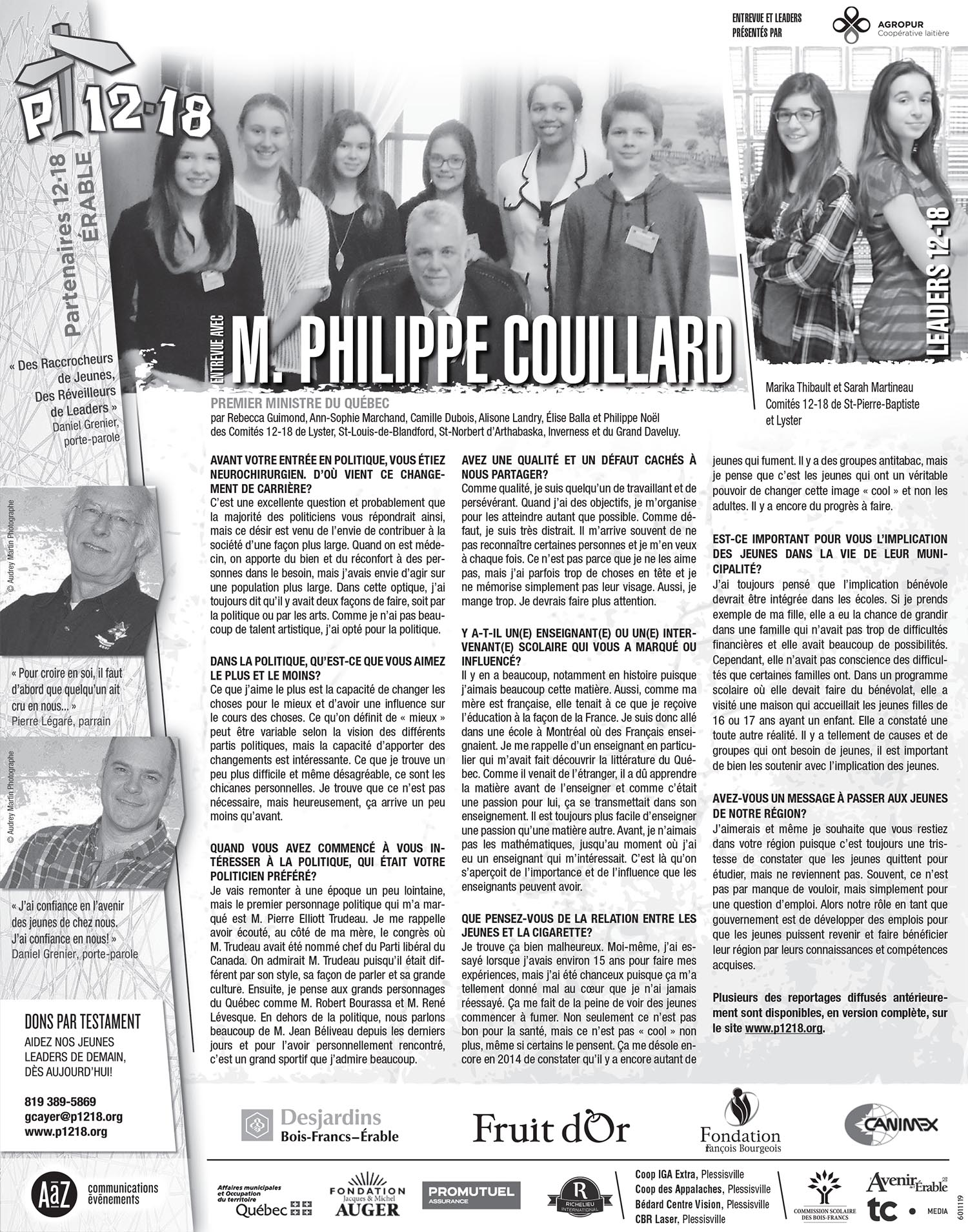 Miniature de journal : Entrevue Philippe Couillard